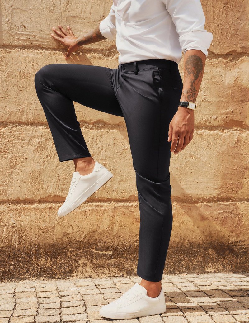 PJ PAUL JONES Mens Golf Pants Stretch Black Straight Fit Golf Joggers Pants Lightweight Casual Flat Front Trousers for Office Work XXL