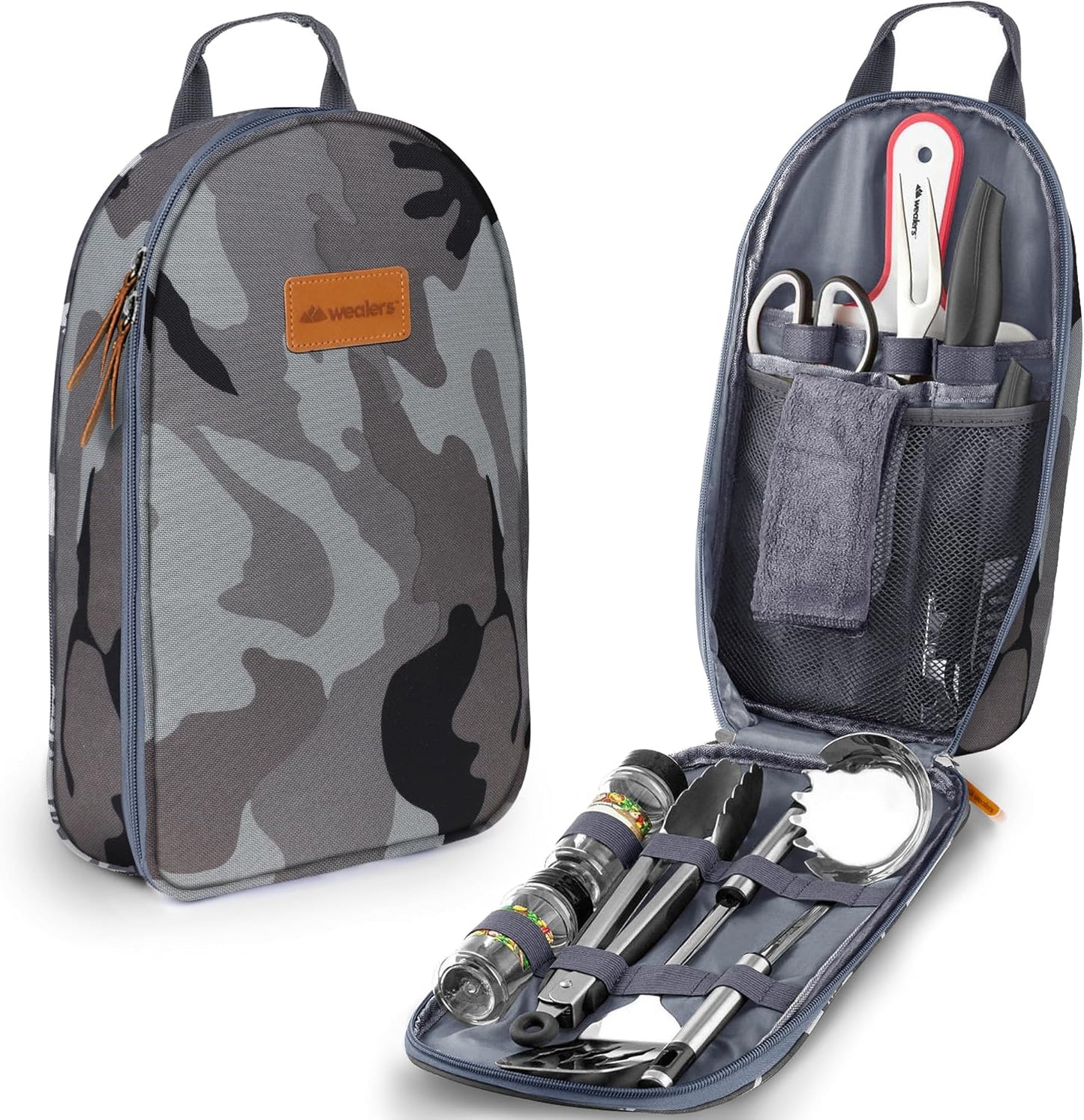 Portable Camp Kitchen Utensil Set - Compact BBQ Accessories & Travel Organizer for Hiking & Backpacking