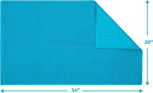 Cotton Paradise 100% Cotton Bath Mat - Soft, Absorbent, Quick-Dry | 20x34 Inch Aqua Blue Rug