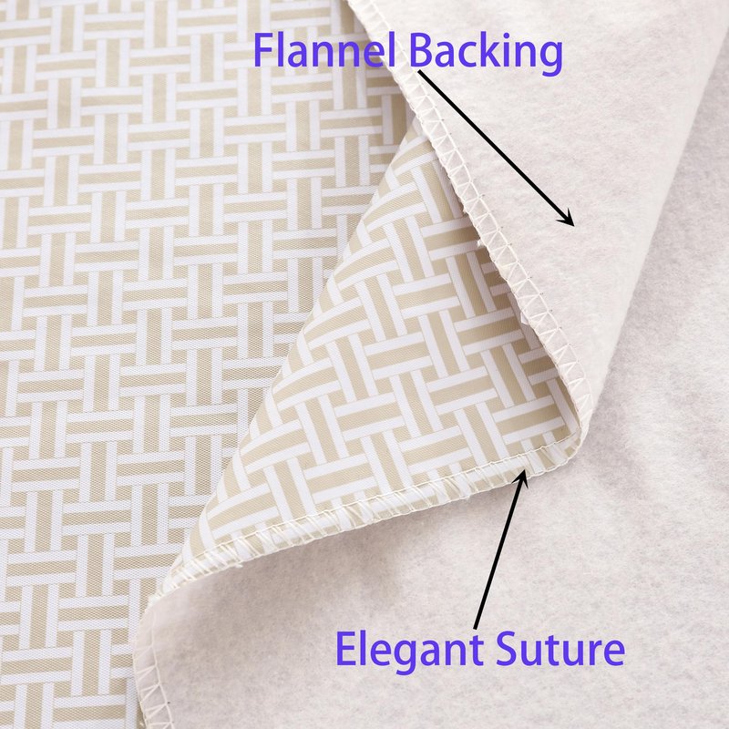 Walrus Heavy Duty Vinyl Tablecloth with Flannel Backing Waterproof Oil-Proof Plastic Table Cloth Stain-Resistant Wipeable Rectangle or Square Table Cover for Indoor and Outdoor (Weaving, 52X70 Inch)
