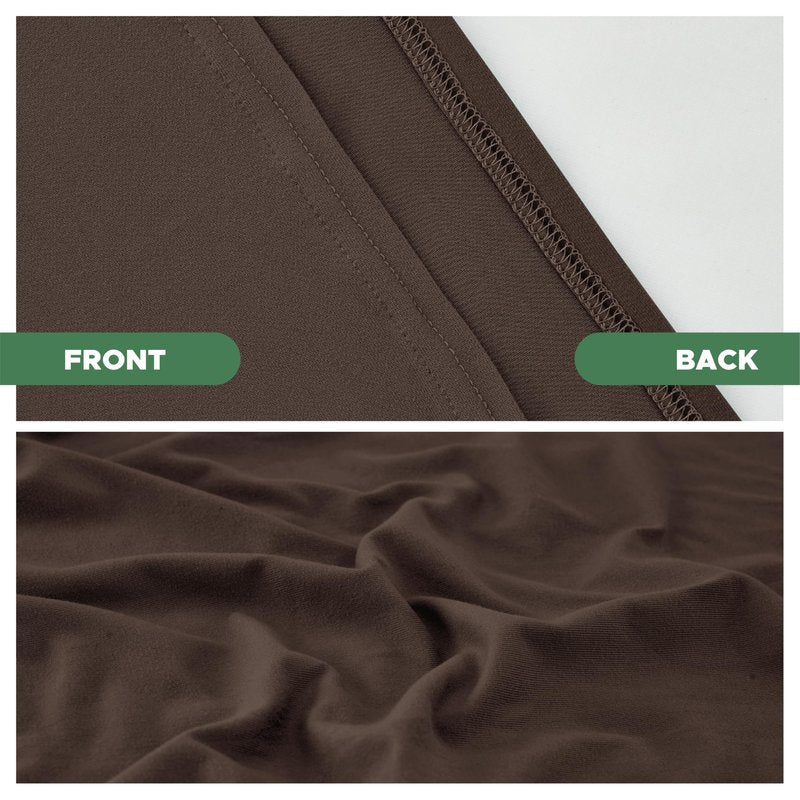 Biscaynebay Decorative Box Spring Cover Queen Size, Brown Jersey Luxurious Jersey Knitting Stretchy Wrap Around 4 Sides Bed Skirt for Home/Hotels, Easy Fit Wrinkle & Fade Free Machine Washable