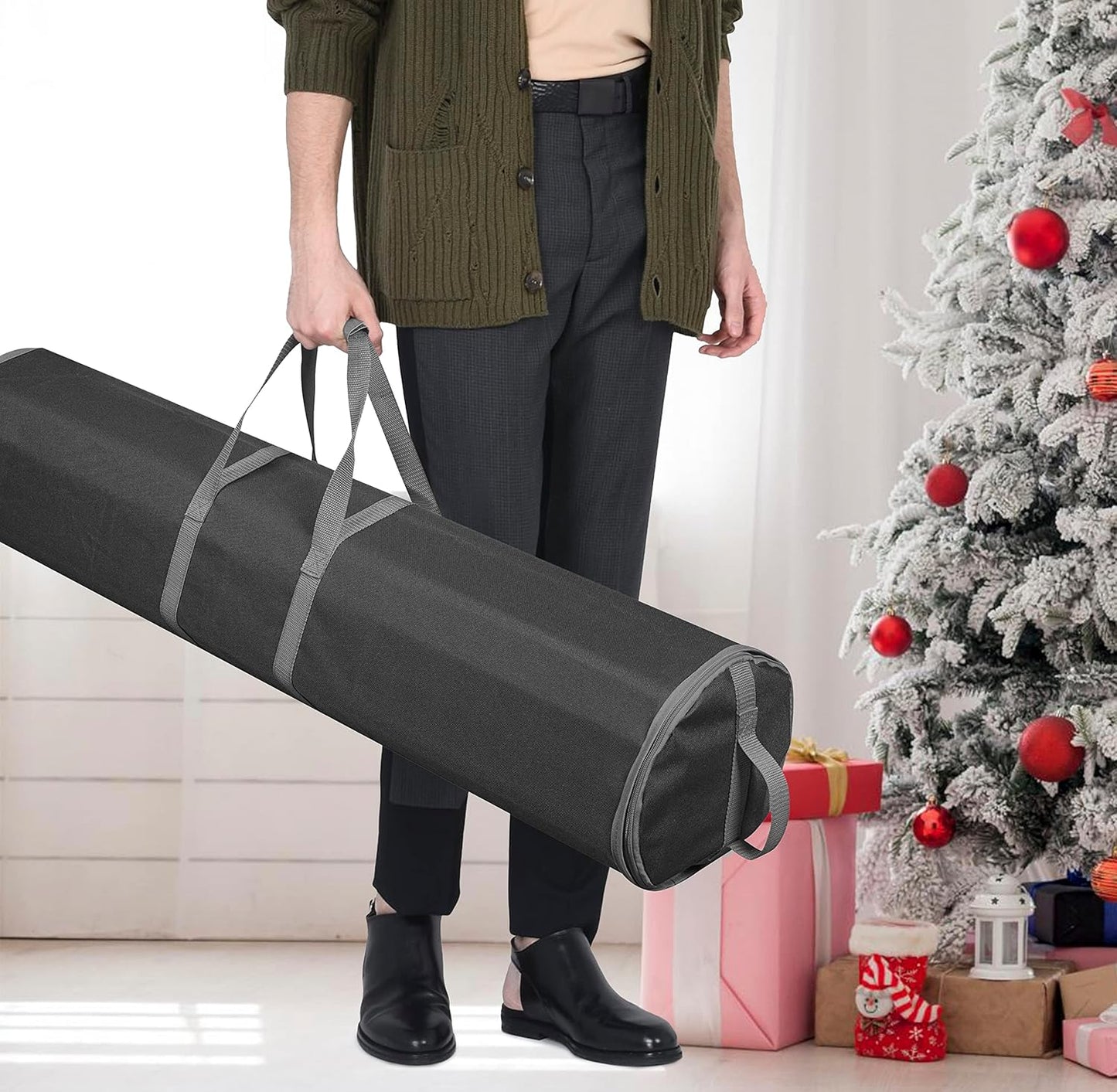 ProPik Wrapping Paper Storage Bag - Heavy Duty Gift Wrap Organizer | Holds Up to 48 Rolls, 40" Long | Black