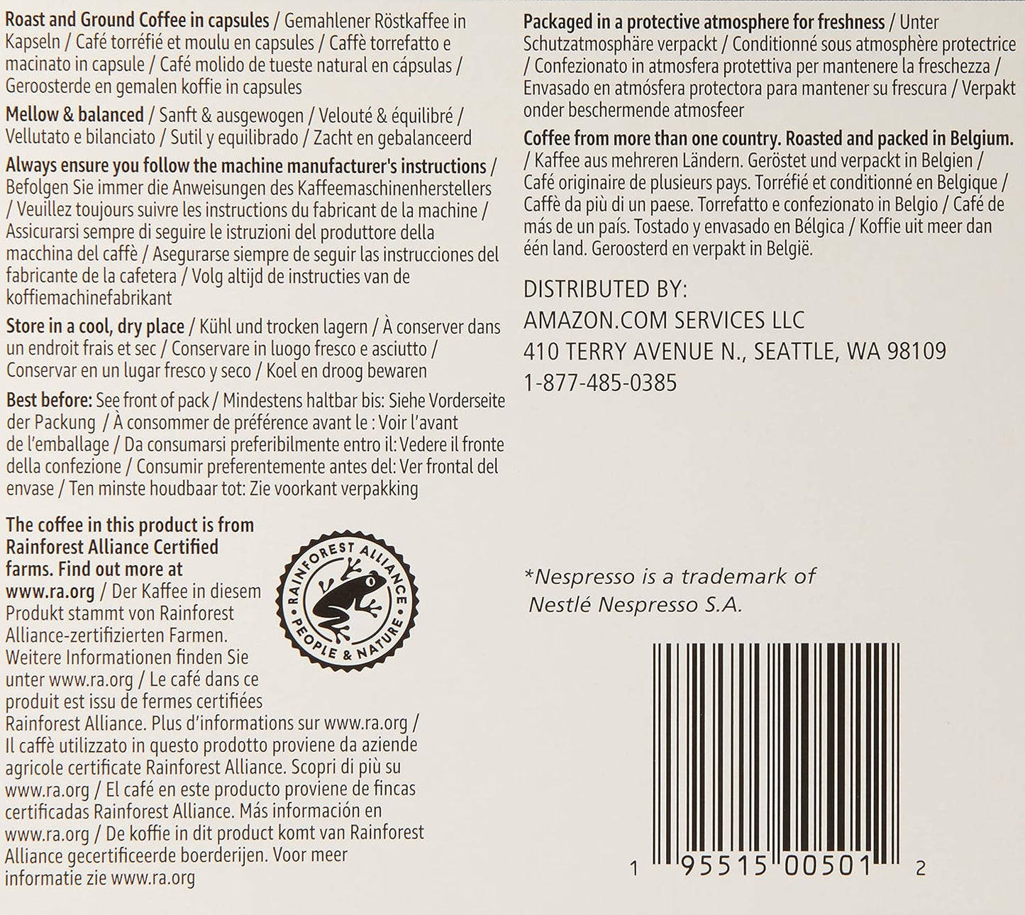Solimo Espresso Capsules - Medium Roast, Compatible with Original Brewers | 50 Count Pack