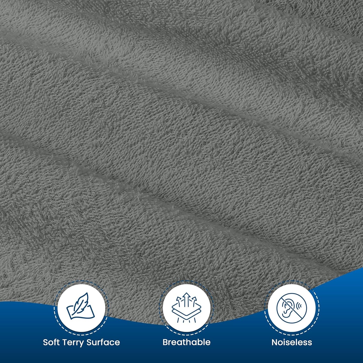 Utopia Bedding Twin XL Waterproof Mattress Protector - Soft Terry Cover with Deep Pockets (Gray)