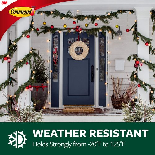 Command Outdoor Small Refill Replacement Strips, 16 Strips, Re-Hang Outdoor Window Hooks