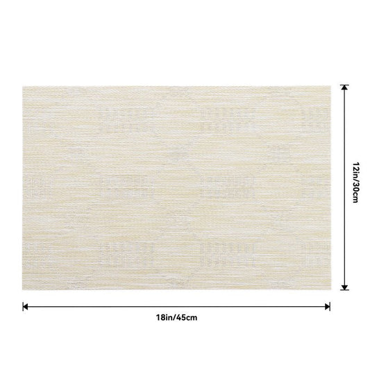 Leetaltree Wheat Placemats Set of 12 - Heat Resistant Non-Slip Place mats for Dining Table, Washable Durable PVC Vinyl Woven Table Mats（Wheat, 12）