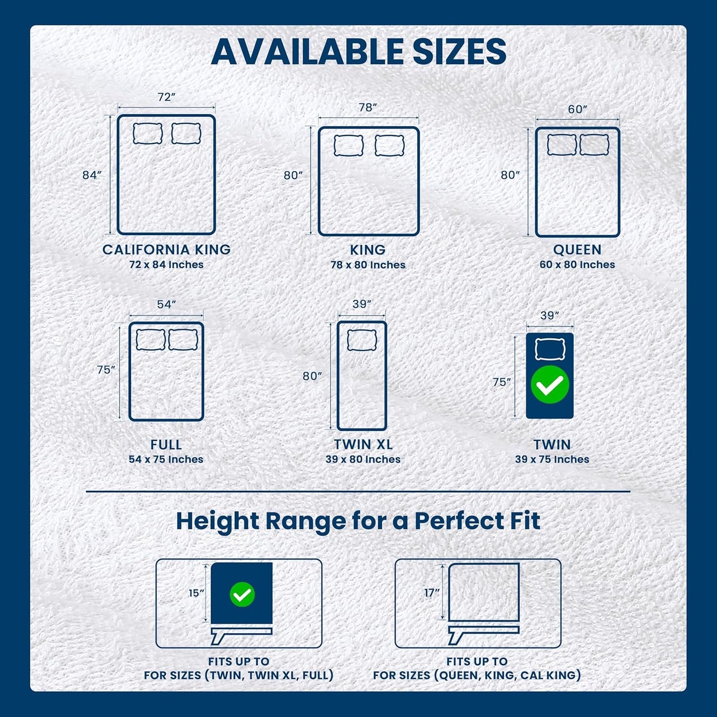 Utopia Bedding Twin Size Mattress Protector - Waterproof Terry Cover with Deep Pockets | Soft & Breathable White
