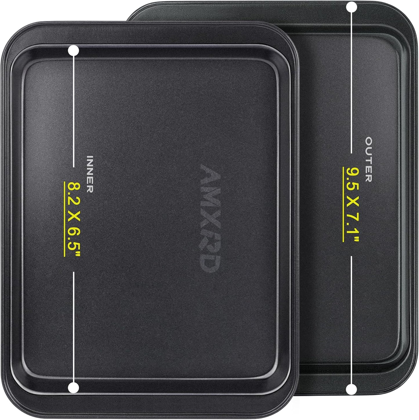 Nonstick Baking Sheets by [Brand Name] - Perfect for Toaster Ovens | Set of 2, 9.5" x 7.1" Size
