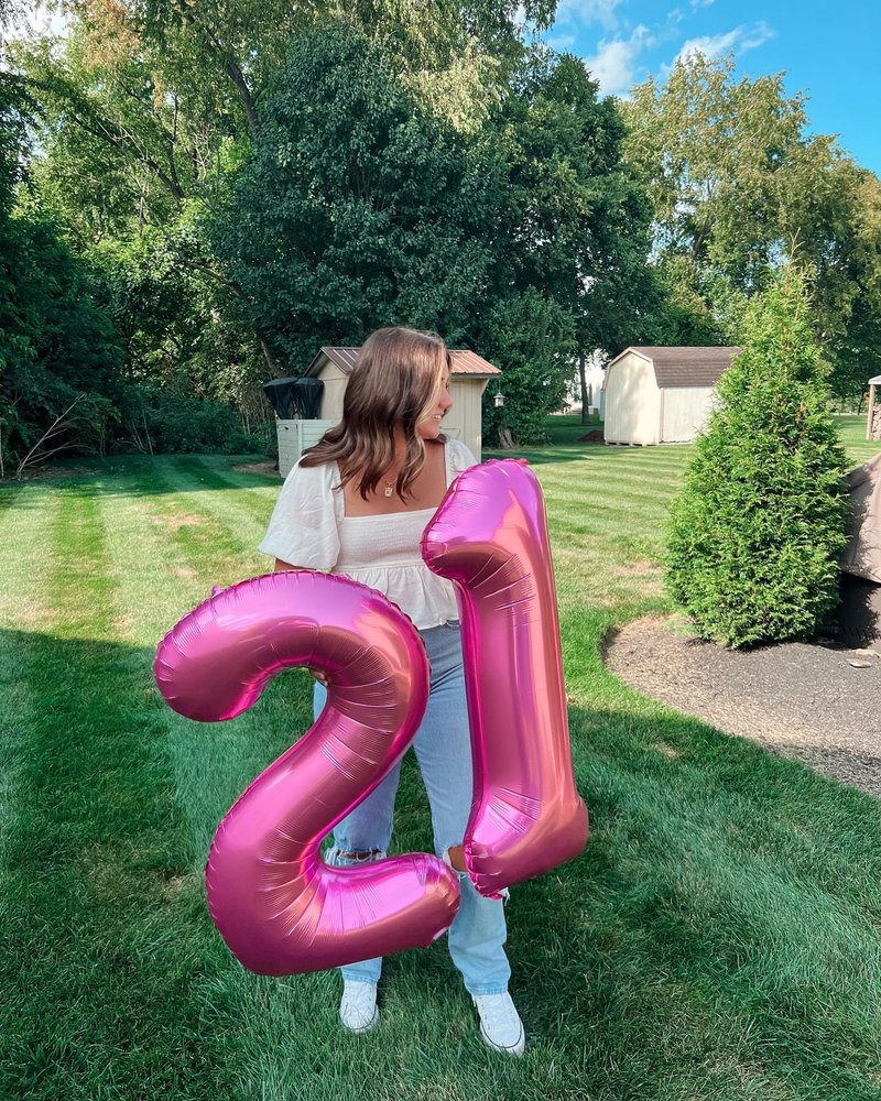 Pink Number 21 Balloons 40 inch, 21 Number Balloons, 21st Birthday Decorations, 21 Year Old Women Pink Party Supplies