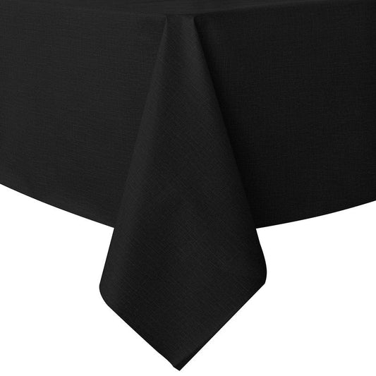 sancua 100% Waterproof Rectangle PVC Tablecloth - 54 x 140 Inch - Oil Proof Spill Proof Vinyl Table Cloth, Wipe Clean Table Cover for Dining Tables, Buffet Parties and Camping, Black