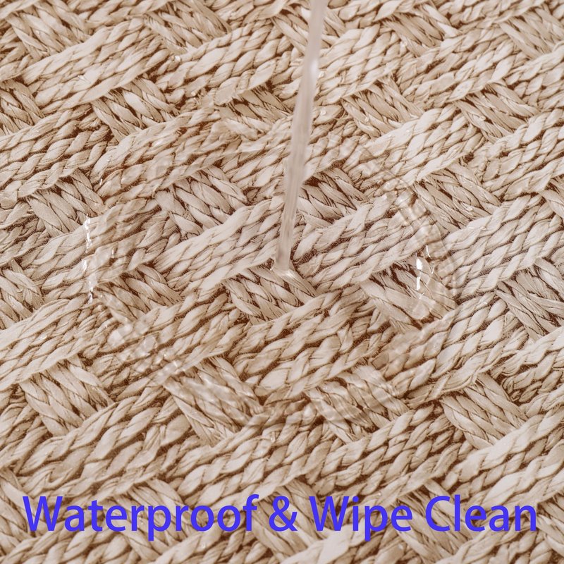 Walrus Heavy Duty Vinyl Tablecloth with Flannel Backing Waterproof Oil-Proof Plastic Table Cloth Stain-Resistant Wipeable Rectangle or Square Table Cover for Indoor and Outdoor (Weave, 60X84 Inch)