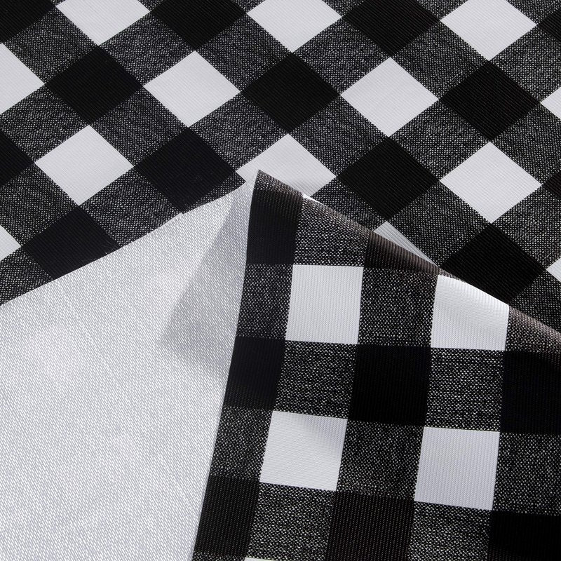 sancua Checkered Vinyl Rectangle Tablecloth 54 x 78 Inch, 100% Waterproof Oil Proof Spill Proof PVC Plaid Table Cloth, Wipe Clean Buffalo Table Cover for Dining Tables Buffet Parties, Black and White