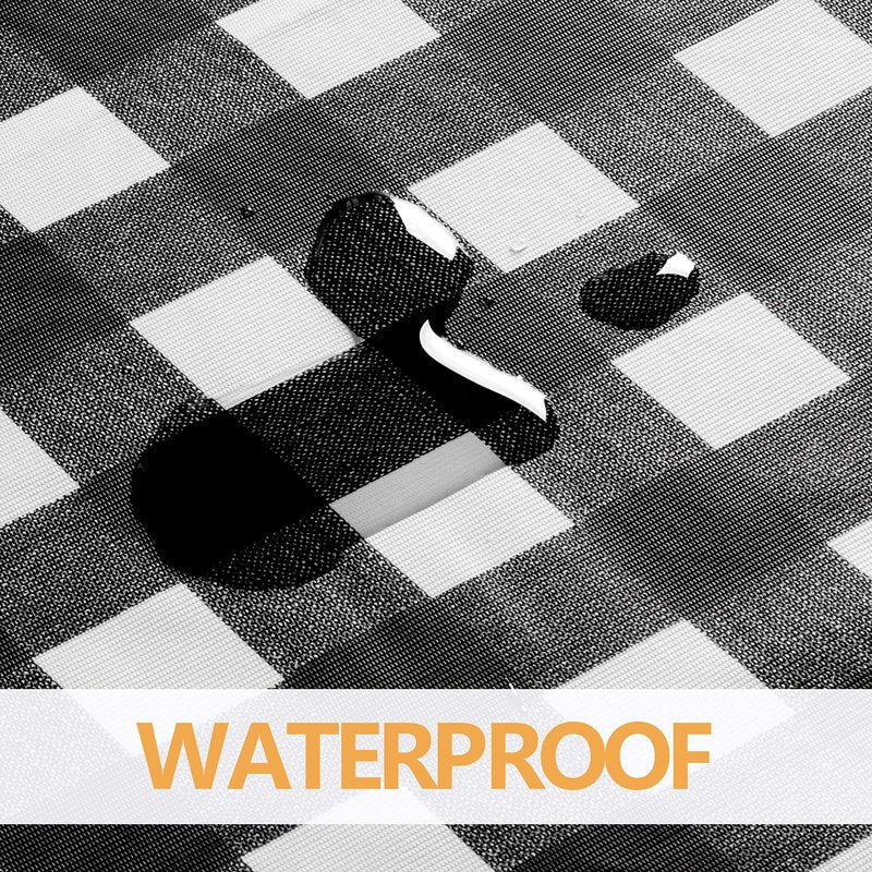 sancua Checkered Vinyl Rectangle Tablecloth 54 x 78 Inch, 100% Waterproof Oil Proof Spill Proof PVC Plaid Table Cloth, Wipe Clean Buffalo Table Cover for Dining Tables Buffet Parties, Black and White