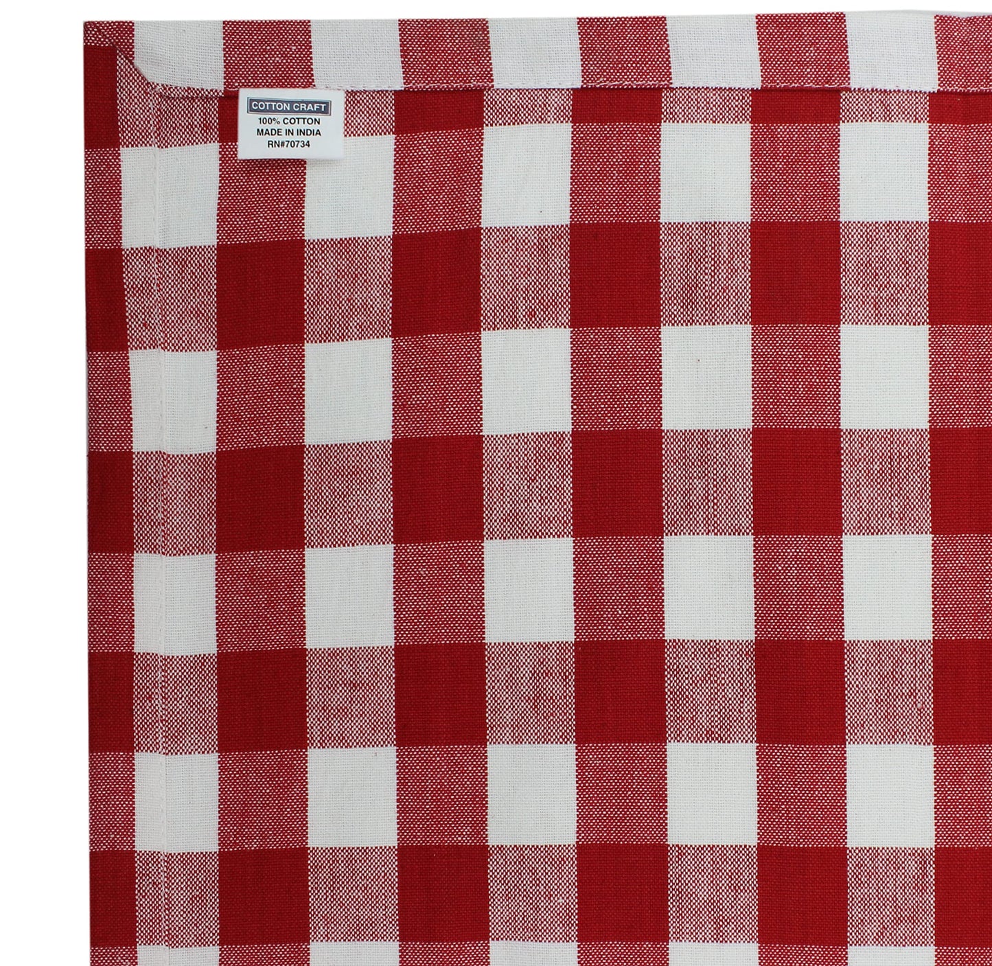 COTTON CRAFT Countryside Classic Gingham Buffalo Check Plaid Tablecloth- Premium Cotton- Halloween Harvest Autumn Fall Thanksgiving Holiday Christmas Xmas Dining Celebration Festive Party - 60x120 Red