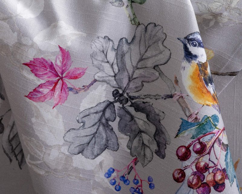 Maison d' Hermine Table Cloth Rectangle Table 100% Cotton 54 x 72 Inches Fall Tablecloth Reusable Everyday Use for Thanksgiving Christmas Decorations Dining Farmhouse Party (Equinoxe - Grey)