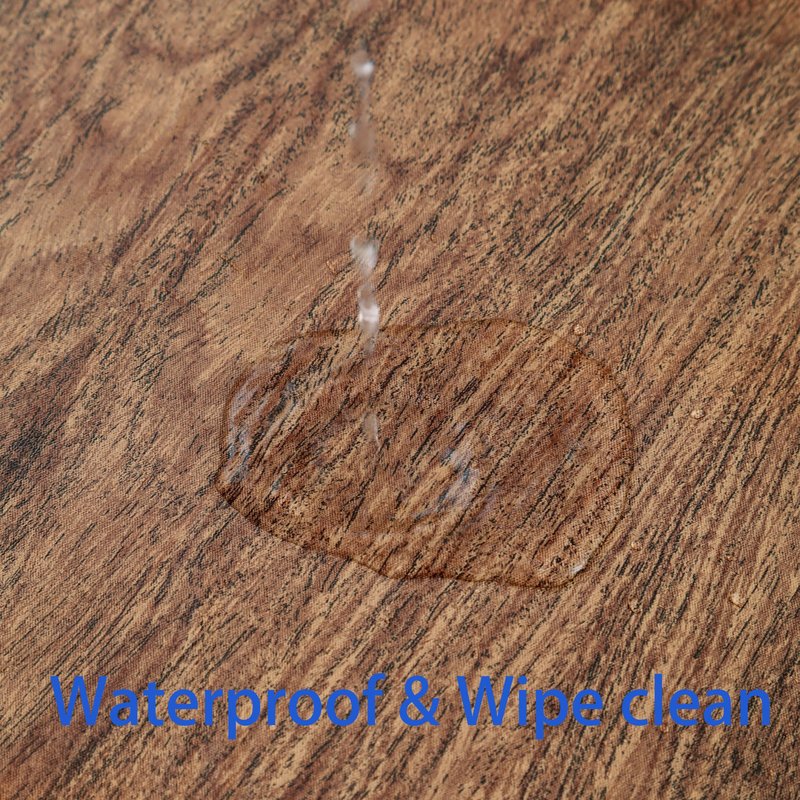 Walrus Heavy Duty Vinyl Tablecloth with Flannel Backing Waterproof Oil-Proof Plastic Table Cloth Stain-Resistant Wipeable Rectangle or Square Table Cover for Indoor and Outdoor (Wood, 52X70 Inch)