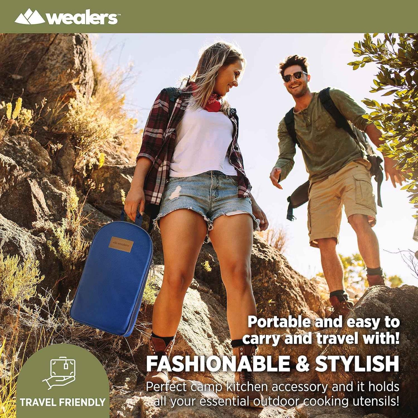 Portable Camp Kitchen Utensil Set - Compact BBQ Accessories & Travel Organizer for Hiking & Backpacking