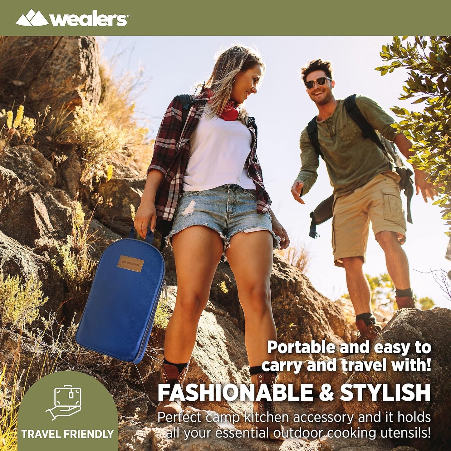 Portable Camp Kitchen Utensil Set - Compact BBQ Accessories & Travel Organizer for Hiking & Backpacking
