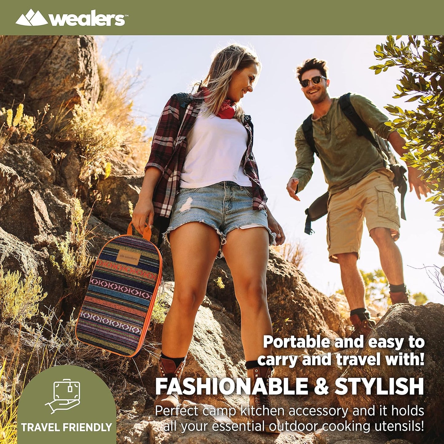 Portable Camp Kitchen Utensil Set - Compact BBQ Accessories & Travel Organizer for Hiking & Backpacking