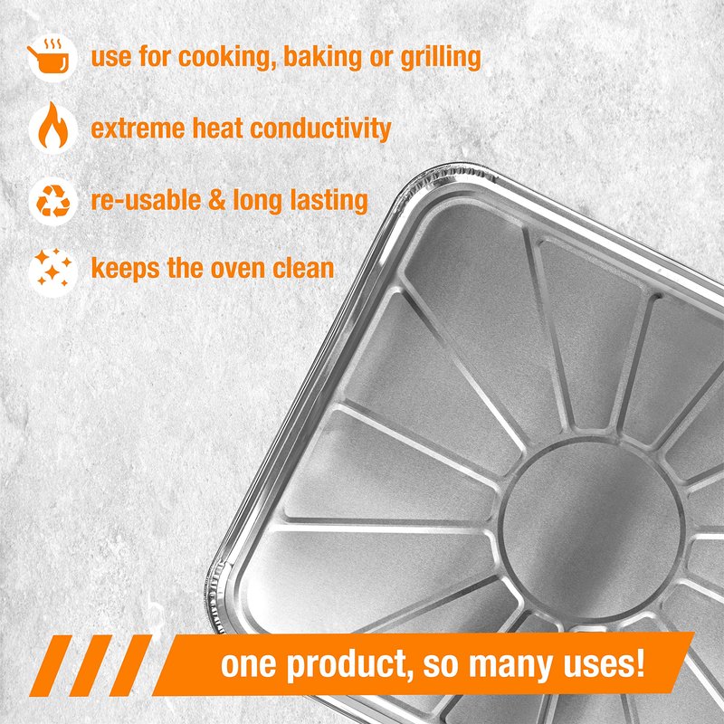 Plasticpro Disposable Foil oven liner Reusable Oven Drip Pan - Tray for Cooking and Baking Pack of 5