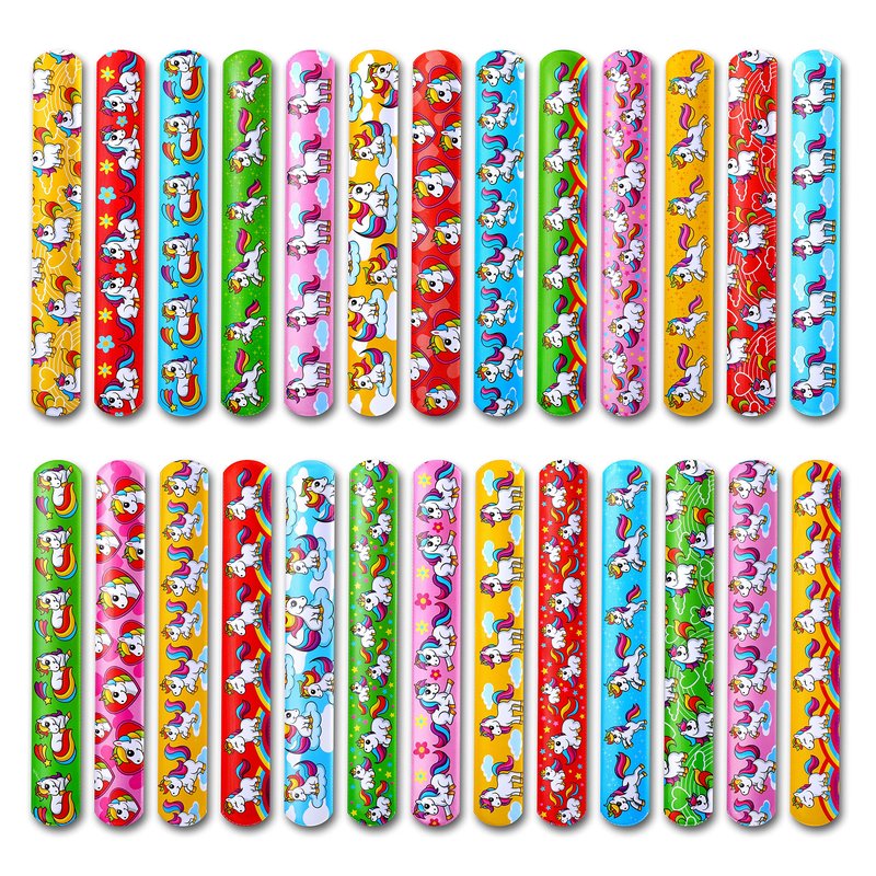Giraffe 50 Pack Unicorn Slap Bracelets for Kids - Easter Eggs Fillers for Goody Bag - Easter Eggs Stuffers Bulk - Easters Basket Stuffers for kids Party Favors