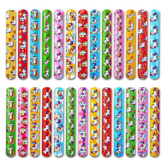 Giraffe 50 Pack Unicorn Slap Bracelets for Kids - Easter Eggs Fillers for Goody Bag - Easter Eggs Stuffers Bulk - Easters Basket Stuffers for kids Party Favors