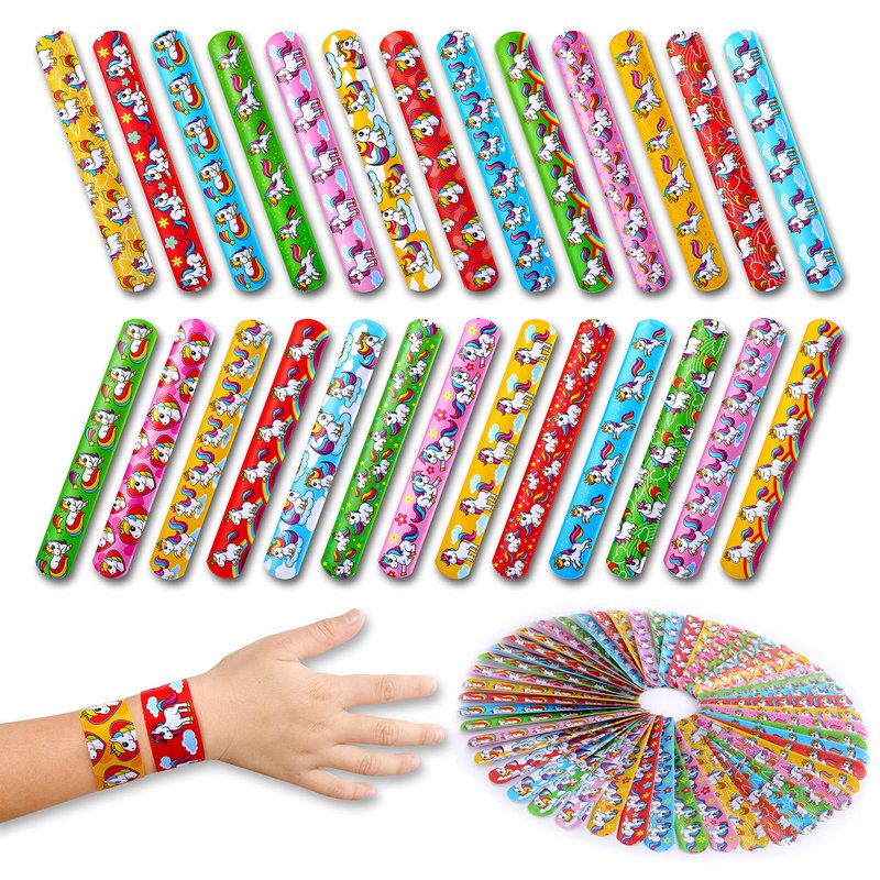 Giraffe 50 Pack Unicorn Slap Bracelets for Kids - Easter Eggs Fillers for Goody Bag - Easter Eggs Stuffers Bulk - Easters Basket Stuffers for kids Party Favors