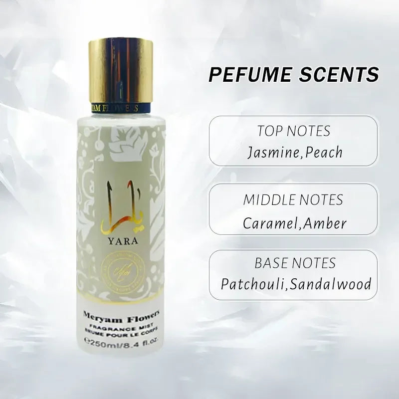 250ML Yara Women's Perfume – Long-Lasting Mist